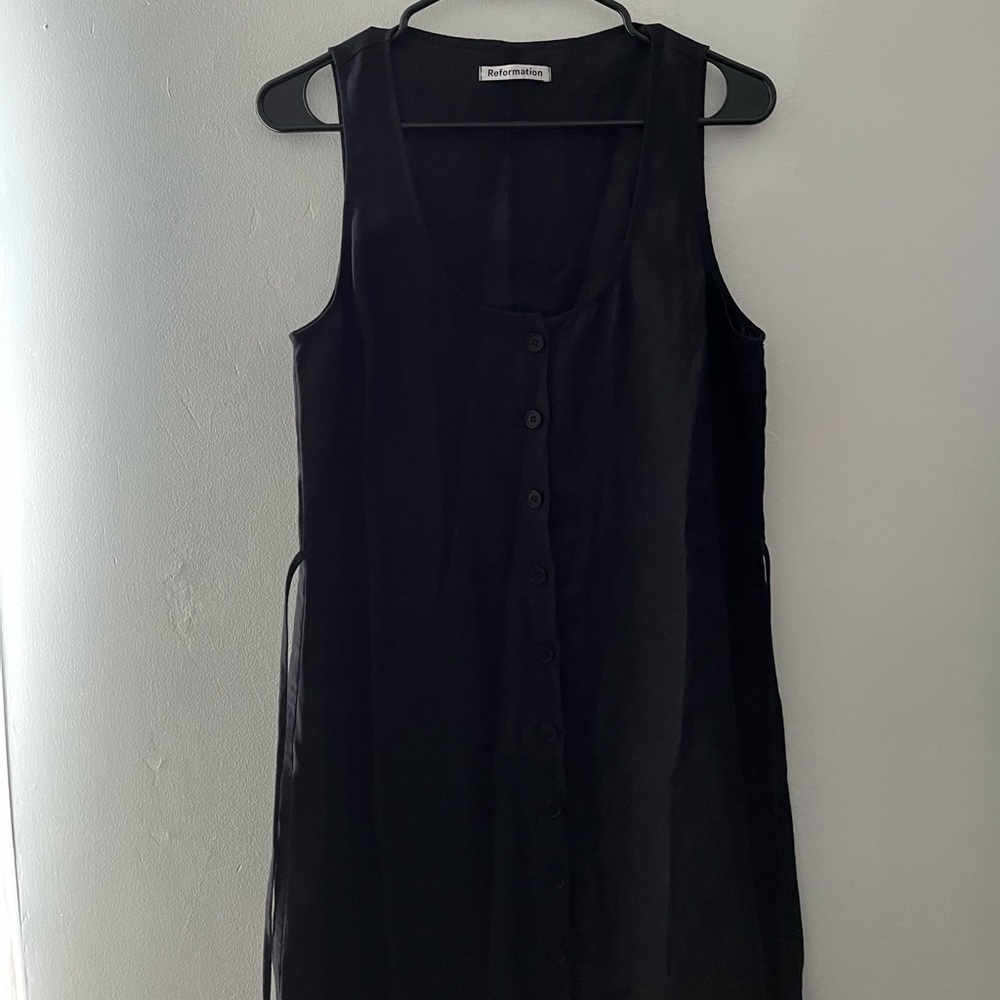 Reformation Charcoal Button-Front Midi Dress - Picture 4 of 12